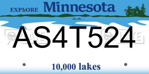 AS4T524 Minnesota License Plate
