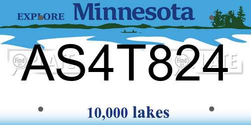 AS4T824 Minnesota License Plate