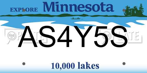 AS4Y5S Minnesota License Plate