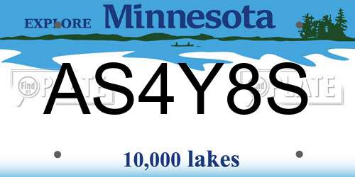 AS4Y8S Minnesota License Plate