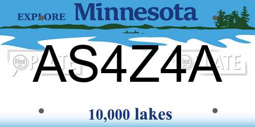 AS4Z4A Minnesota License Plate