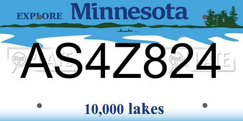 AS4Z824 Minnesota License Plate