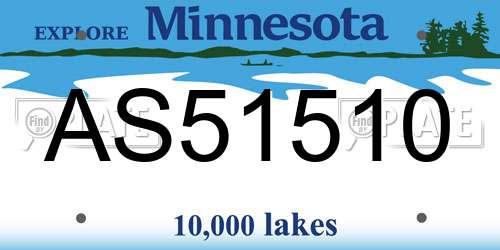 AS51510 Minnesota License Plate