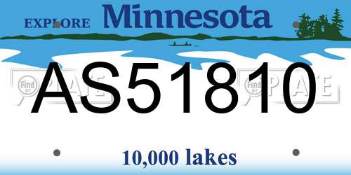 AS51810 Minnesota License Plate