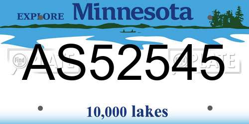 AS52545 Minnesota License Plate