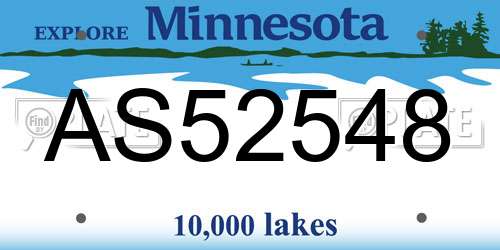AS52548 Minnesota License Plate