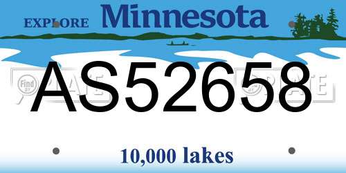 AS52658 Minnesota License Plate