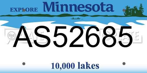AS52685 Minnesota License Plate