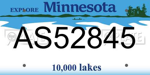 AS52845 Minnesota License Plate