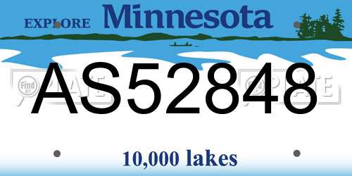 AS52848 Minnesota License Plate