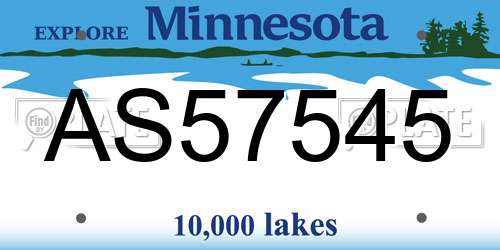 AS57545 Minnesota License Plate