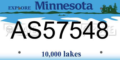 AS57548 Minnesota License Plate