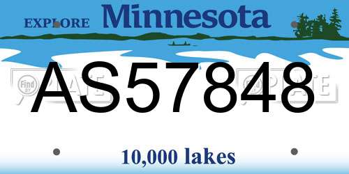 AS57848 Minnesota License Plate
