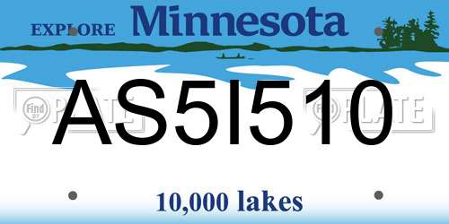 AS5I510 Minnesota License Plate