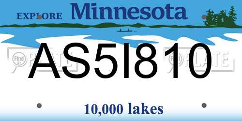 AS5I810 Minnesota License Plate