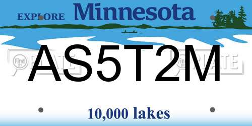 AS5T2M Minnesota License Plate