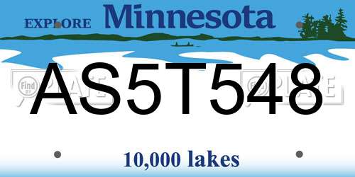 AS5T548 Minnesota License Plate