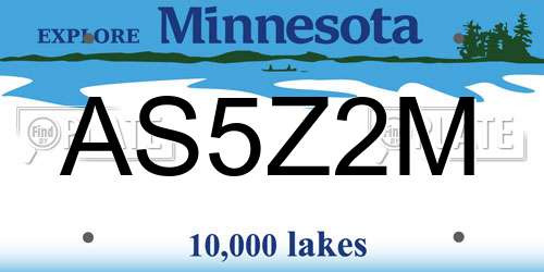 AS5Z2M Minnesota License Plate