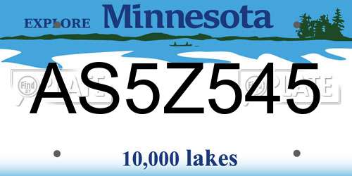 AS5Z545 Minnesota License Plate