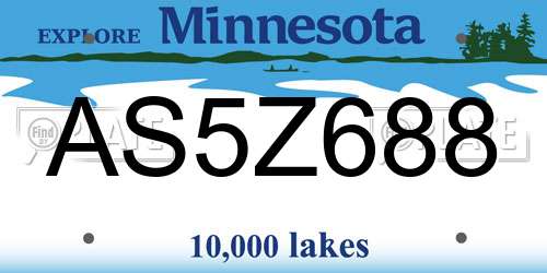 AS5Z688 Minnesota License Plate