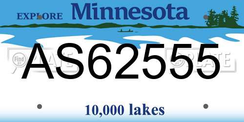 AS62555 Minnesota License Plate
