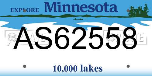AS62558 Minnesota License Plate