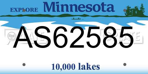 AS62585 Minnesota License Plate