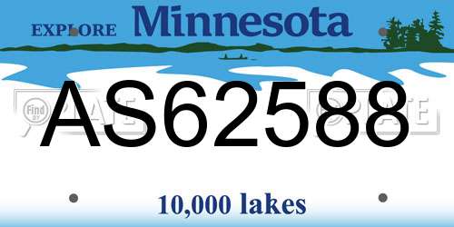 AS62588 Minnesota License Plate