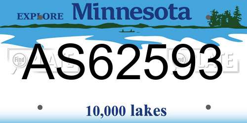 AS62593 Minnesota License Plate