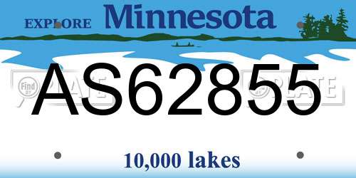 AS62855 Minnesota License Plate