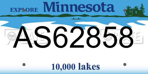 AS62858 Minnesota License Plate