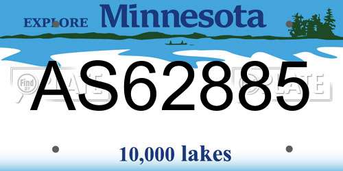 AS62885 Minnesota License Plate