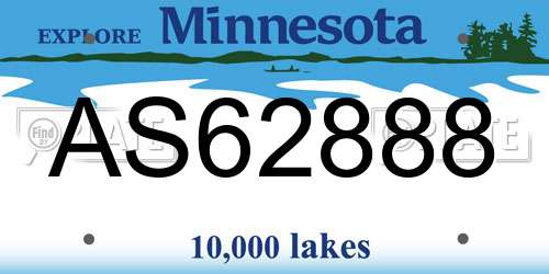 AS62888 Minnesota License Plate