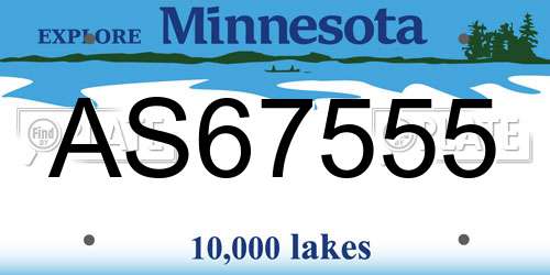 AS67555 Minnesota License Plate