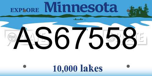 AS67558 Minnesota License Plate