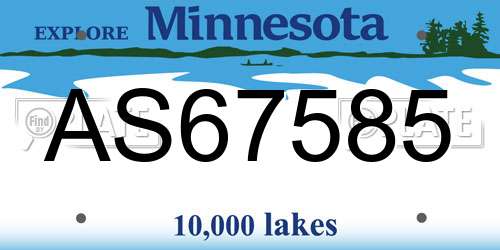 AS67585 Minnesota License Plate