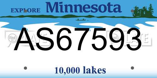 AS67593 Minnesota License Plate