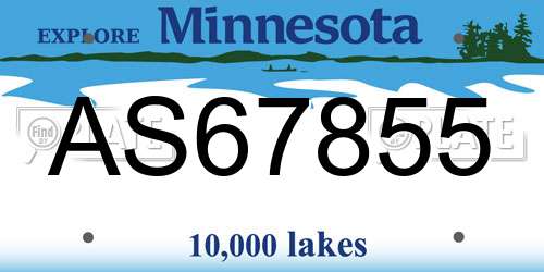 AS67855 Minnesota License Plate