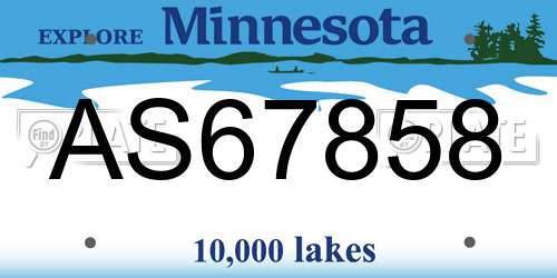 AS67858 Minnesota License Plate