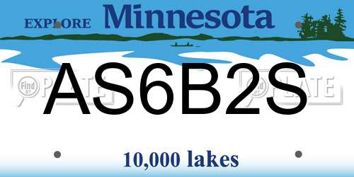 AS6B2S Minnesota License Plate