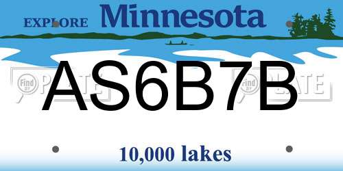 AS6B7B Minnesota License Plate