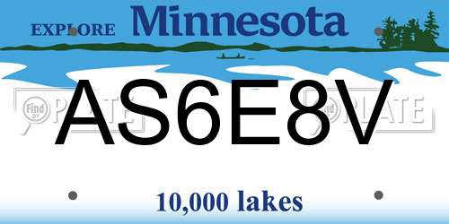 AS6E8V Minnesota License Plate
