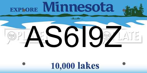 AS6I9Z Minnesota License Plate