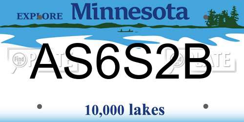 AS6S2B Minnesota License Plate