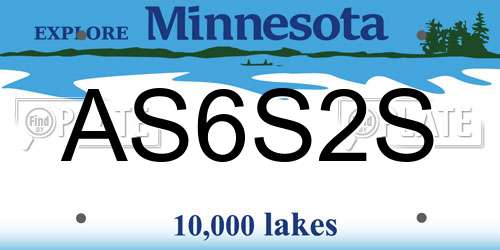 AS6S2S Minnesota License Plate