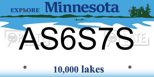 AS6S7S Minnesota License Plate