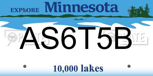 AS6T5B Minnesota License Plate