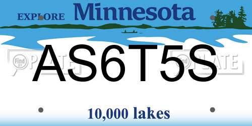 AS6T5S Minnesota License Plate