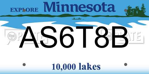 AS6T8B Minnesota License Plate
