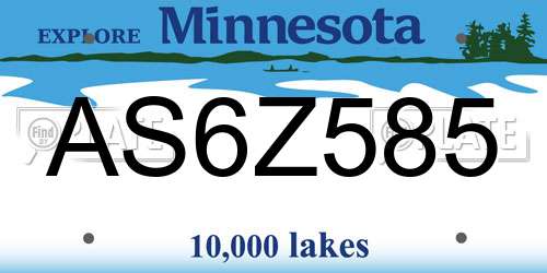 AS6Z585 Minnesota License Plate